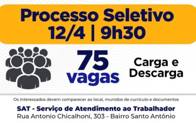 SAT Louveira divulga 75 vagas de trabalho para área de Carga e Descarga