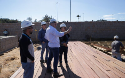 Prefeito Estanislau Steck vistoria construção da Usina de Suco, Parque Capivari e obras nas áreas de infraestrutura e Esporte