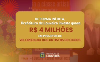 De forma inédita, Prefeitura de Louveira investe quase R$ 4 milhões em projetos de valorização dos artistas da cidade